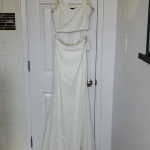 Off white two piece formal gown